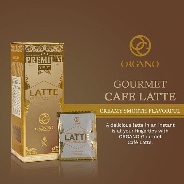 ORGANO Gourmet Cafe Latte,100% Certified Ganoderma Lucidum (1 Box of 20 Sachets) - Image 6