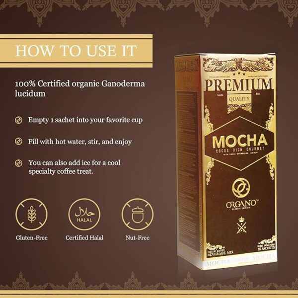 ORGANO Gourmet Cafe Mocha (15 sachets) - Image 3