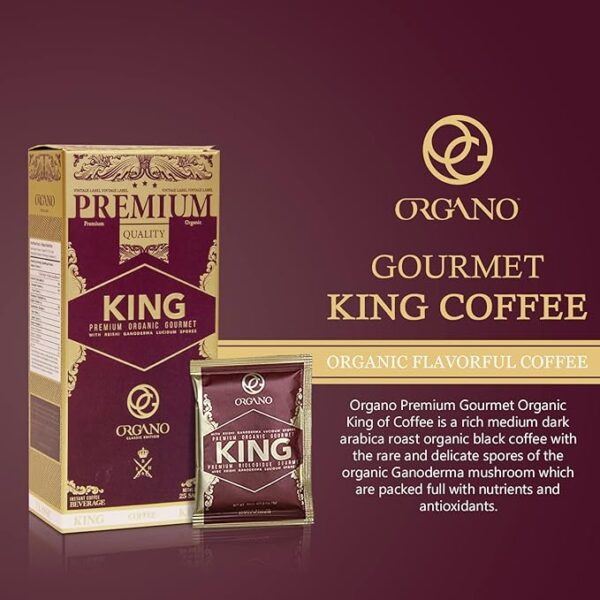 ORGANO King of Coffee, 100% Certified Ganoderma Lucidum (25 Sachets) - Image 5