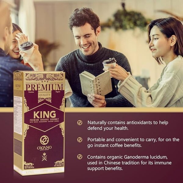 ORGANO King of Coffee, 100% Certified Ganoderma Lucidum (25 Sachets) - Image 3