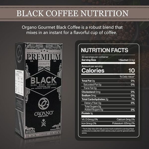 ORGANO Gourmet Black Coffee, 100% Certified Ganoderma Lucidum (30 sachets) - Image 3